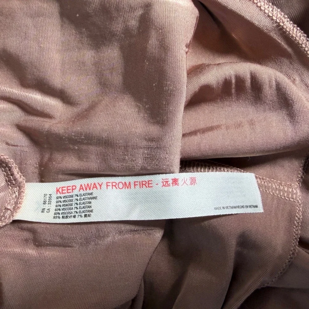 Intimately Free People Wind Down Layering Ruched Square Neck Top Mauve Brown‎ XS